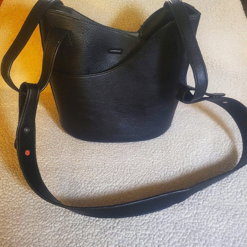 NWOT!!  K. Carroll Berni Satchel & Crossbody Black Faux Leather